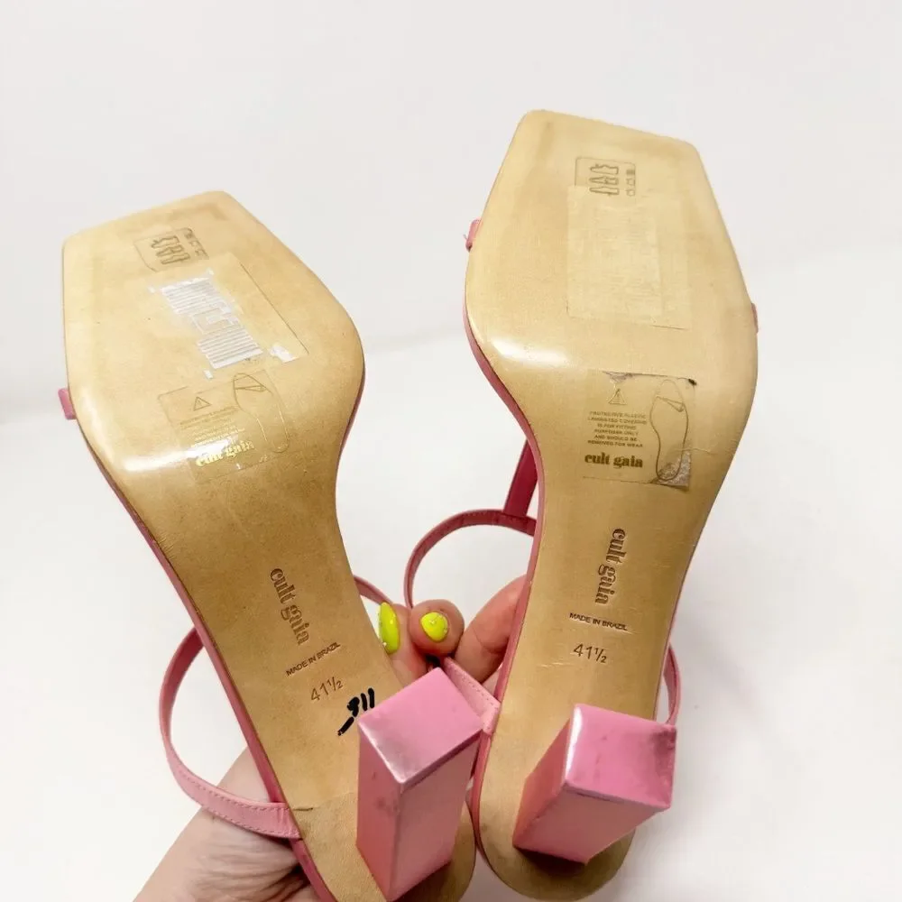 Cult Gaia Piper Heel Rose Satin Heels Size US 11 - Picture 7 of 8